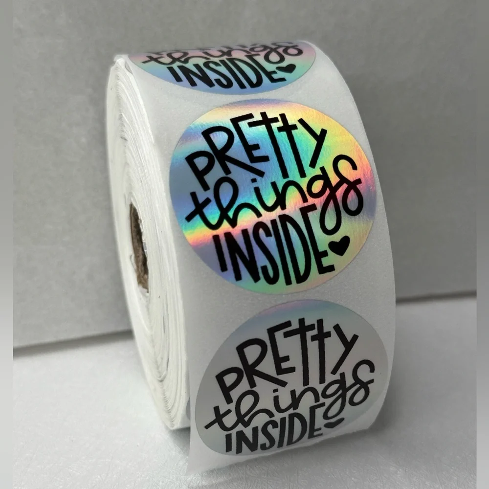 Pretty things inside sticker for small business | thank you sticker 2 inch round